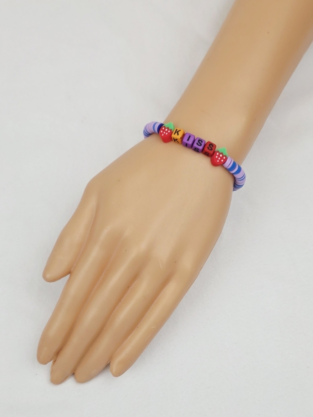 Handmade Clay Bead Strawberry Kiss Bracelet